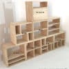 Modules d'agencement bois clair pour meubles sur-mesure