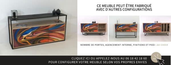 Meuble sur-mesure en bois massif de qualité Premium, made in France avec portes peintes à la main et configuration au choix en fonction des besoins de chacun.
