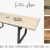 table à manger plateau en chêne massif Premium et piétement en acier noir