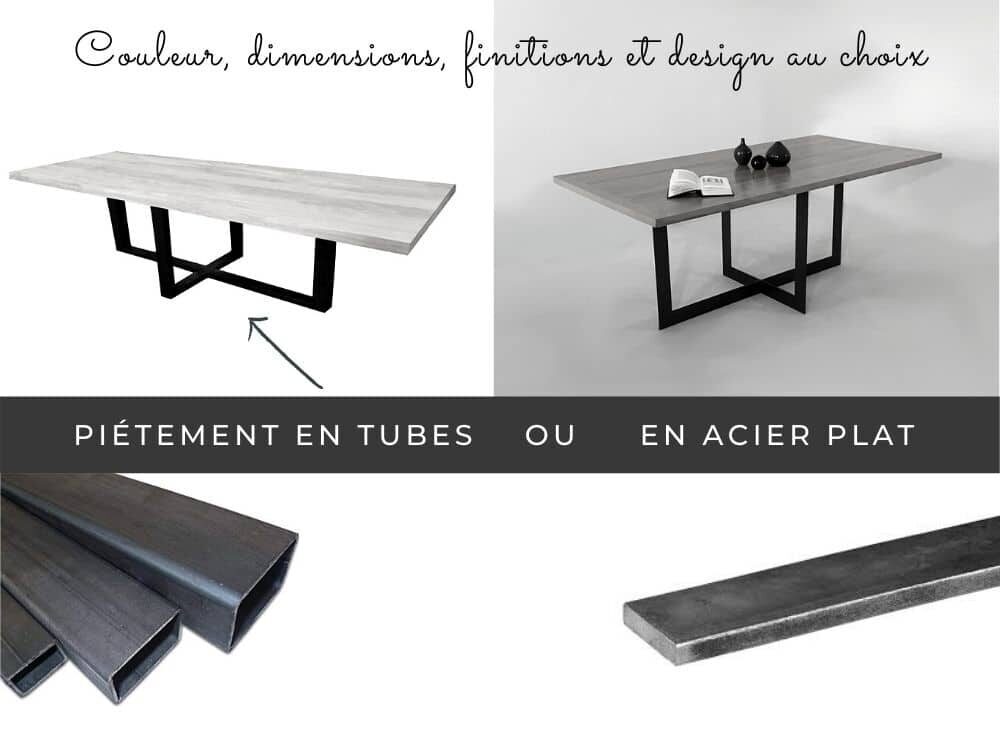 Table de style industriel, sur mesure ou personnalisable