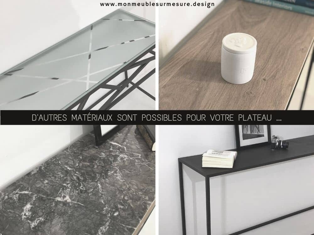 console design avec plateau sur-mesure au choix