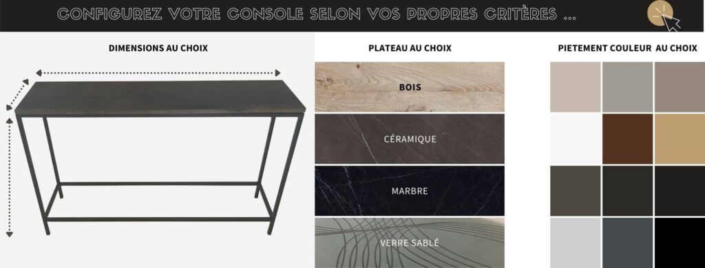 Console design sur-mesure, fabrication artisanale