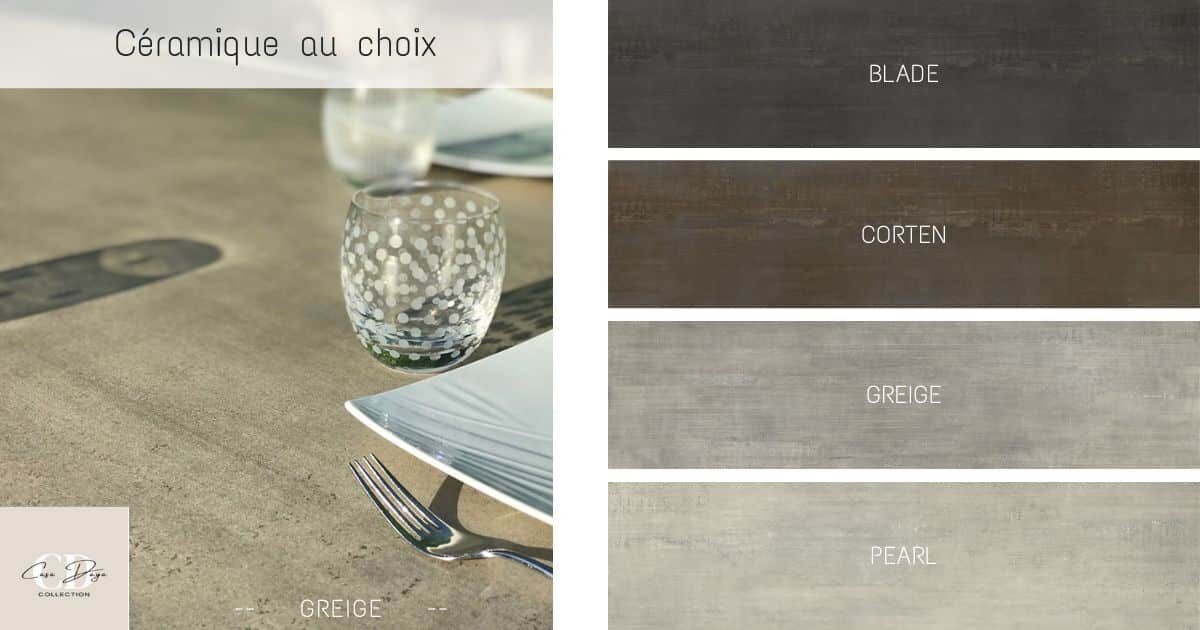 céramique italienne haut de gamme effet béton ou effet métal déclinée selon plusieurs options de couleurs.