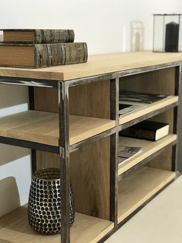 meuble bois metal pour le salon de type Dos de canapé personnalisable, fabrication Française artisanale.