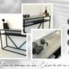 Console design avec plateau en céramique au choix et etagere en metal noir