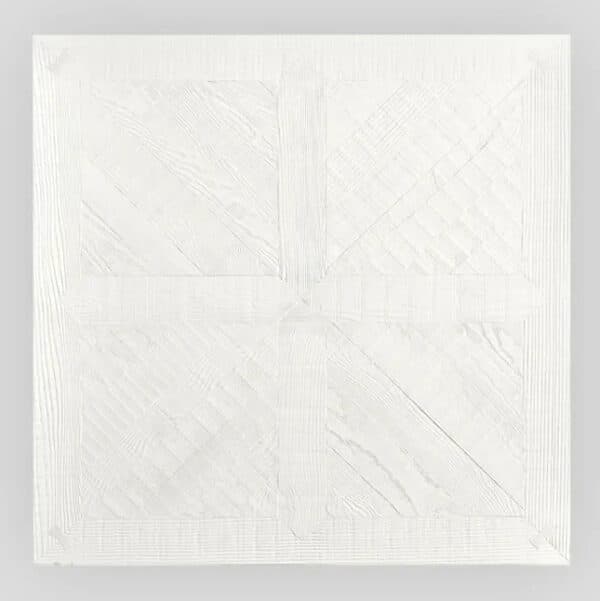 plateau carré 100 x 100 cm en bois massif blanc finition Neve.