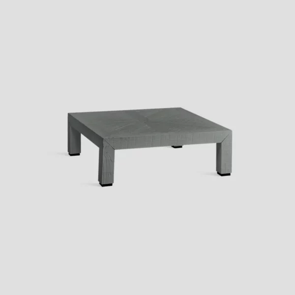 Table basse carrée 100 x 100 cm, en bois massif avec finition Ardesia