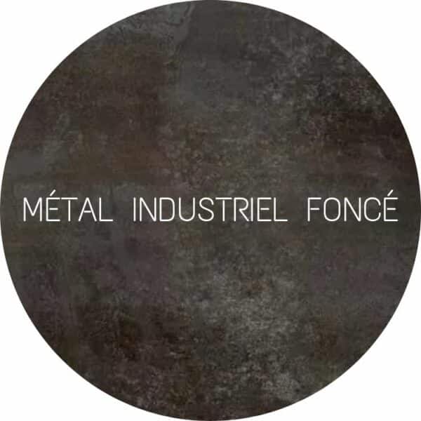 céramique ronde effet métal industriel de couleur foncées avec nuances imitant l'altération du métal par le temps.