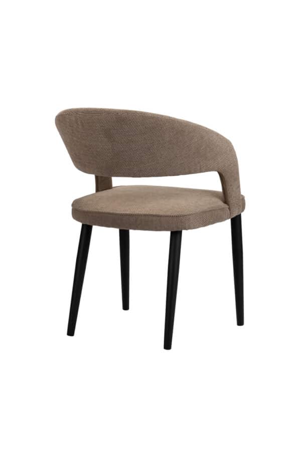 Chaise confortable au design contemporain en tissu brun, vue arrière