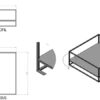 Plan de la table basse carrée, modèle ATB avec étagère en métal