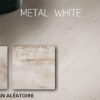 plateau en céramique imitation acier industriel, de couleur blanc-gris très clair avec nuances variées et des traces de couleur rouille imitant les traces d'altération de l'acier par le temps.