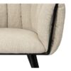 Détail de l'assise et du dossier en tissu confortable de couleur Beige.