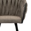 Détail de l'assise et du dossier en tissu confortable de couleur Taupe.