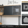 Buffet de salon au design original, entièrement en bois de chêne massif, doté de 3 portes en métal dont 2 sont ajourées avec le motif design INTRECCIO. Une fabrication artisanale bois métal haut de gamme.