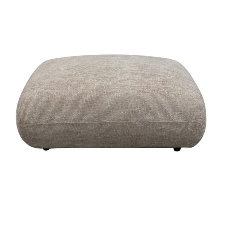 Pouf carré Ottoman en tissu Beige Latte de la collection de canapés modulables AMSTERDAM.