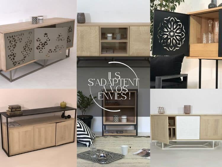 Buffet de salon ou salle à manger en chêne massif personnalisable ou sur-mesure – design haut de gamme Casa Daya