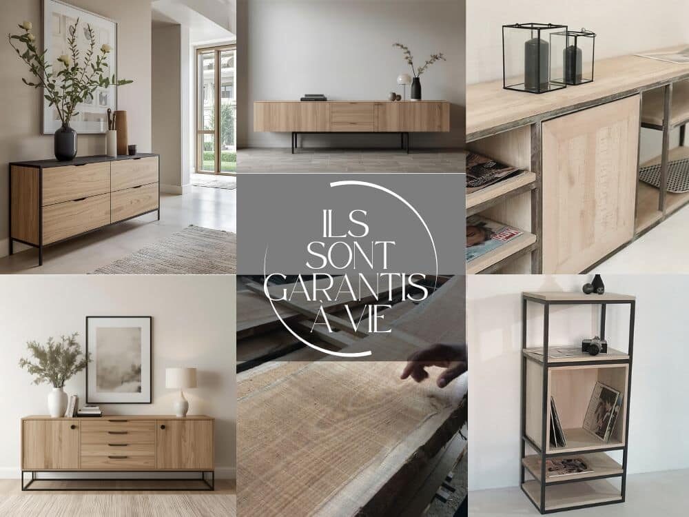 Ces six visuels de meubles de rangement sur mesure qui se distinguent par leur caractère unique et s’adaptent harmonieusement à chaque intérieur. Conçus pour durer, ils bénéficient tous d’une garantie à vie, symbole de confiance et d’élégance intemporelle.